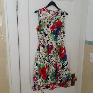 Elegance Vintage dress couture floral 60s dress designer 4 s small mid century